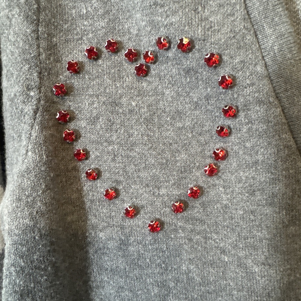 TORRID Heart Sweater Cardigan Rhinestones HEARTFELT CLOUD DANCER LONG SLEEVE XL - Picture 2 of 12